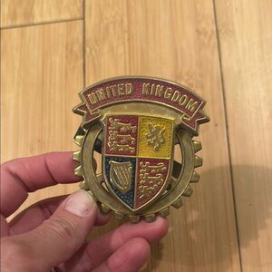 Vintage Gold and Red United Kingdom Emblem
